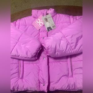 Pink Puffer Culture Couture Jacket Coat Women's Size large  new Barbie